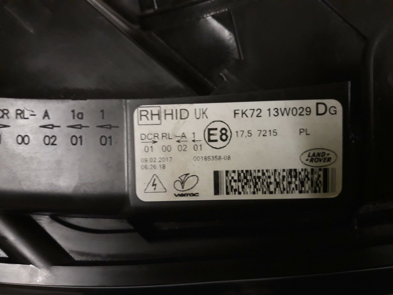 LAND ROVER DISCOVERY SPORT L550 DRIVER O/S Xenon HEADLIGHT FK7213W029DG