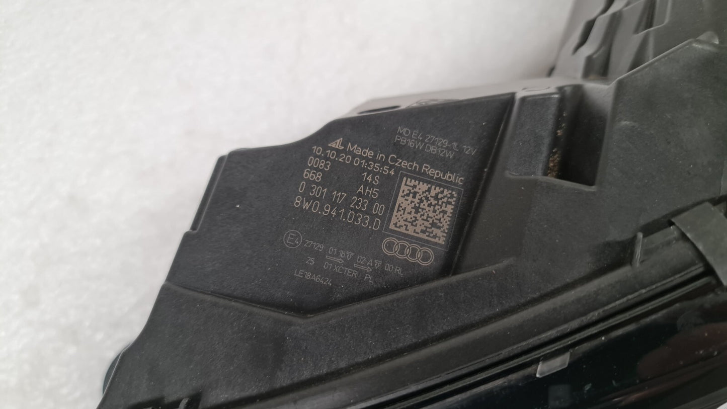 Original Audi A4 8W facelift full LED headlight 8W0941033D