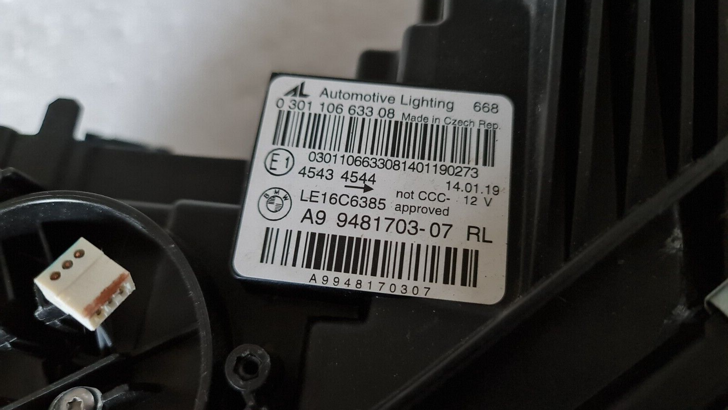 Genuine BMW 3 G20 G21  2018- On  F-LED Adaptive headlight  9481703  9481703-07RL