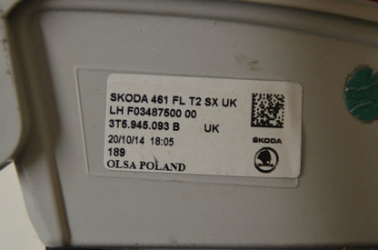 Genuine Skoda Superb Rear Inner Left LH Light Boot Tailgate Light 3T5945093B
