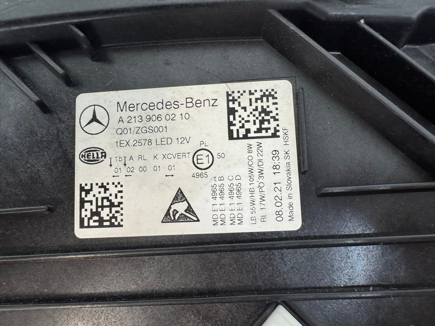 MERCEDES BENZ E Class W213  A21390602010