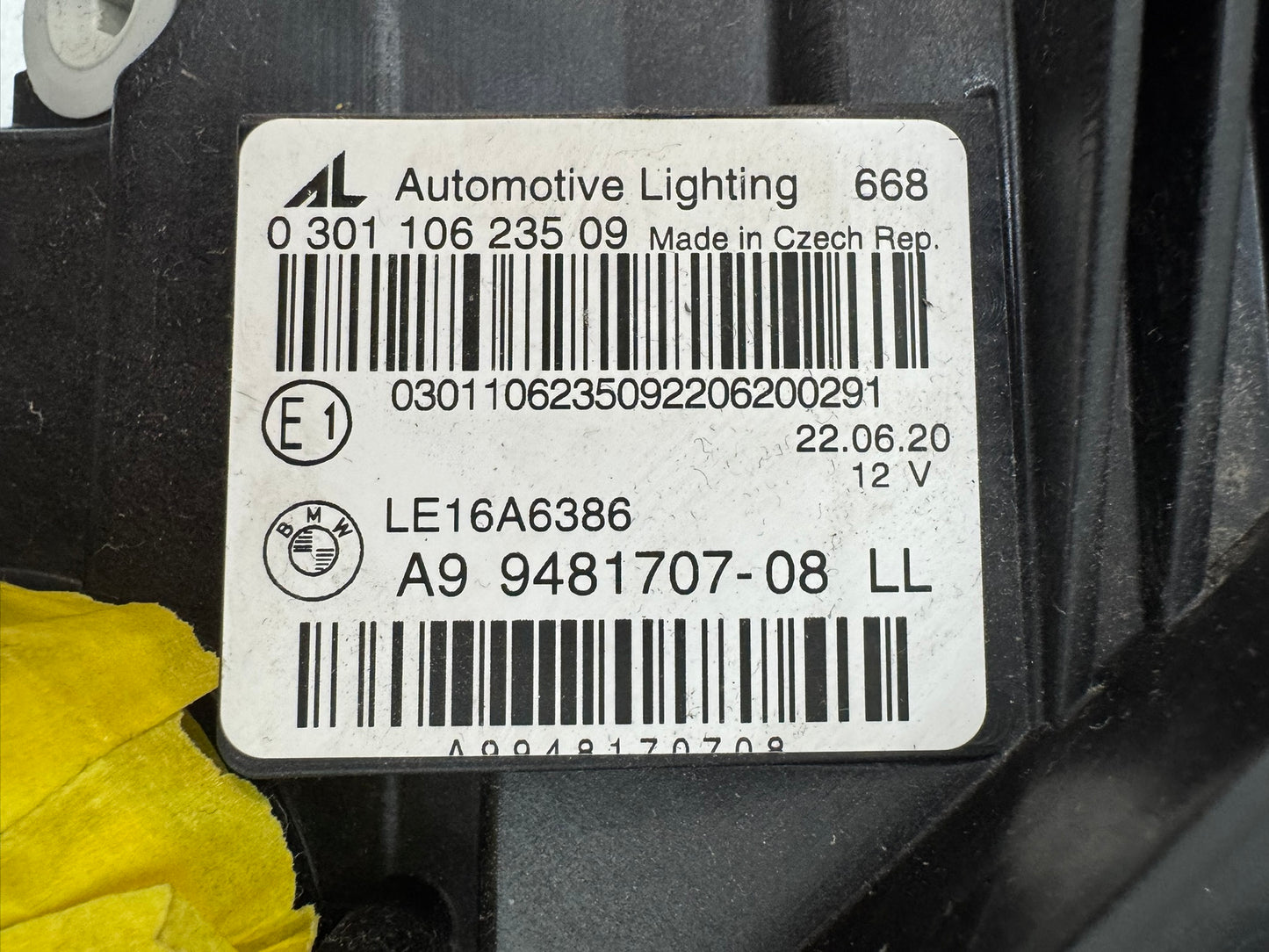 BMW 3 Series G20   A9 9481707 -08 LL